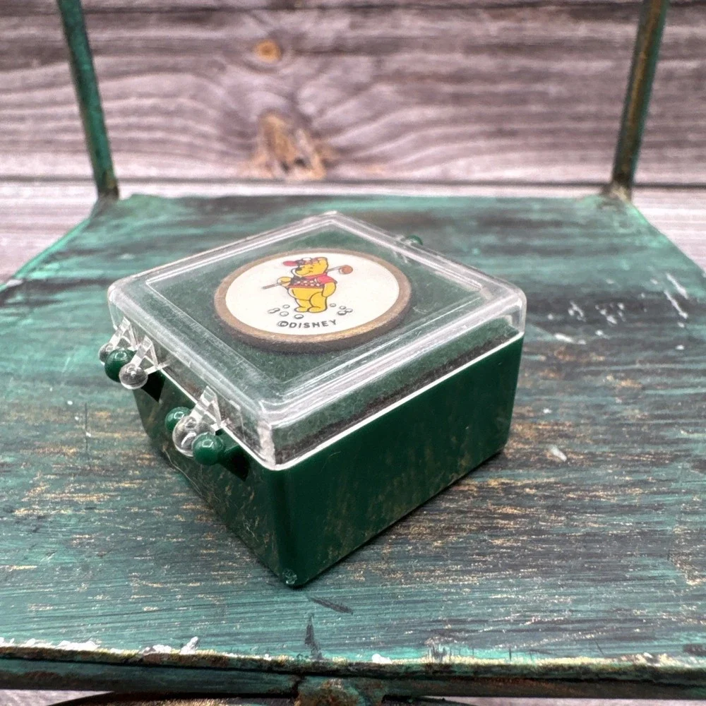 Disney Winnie The Pooh Golf Ball Marker w/ Case Vintage Disney Golf Collectible